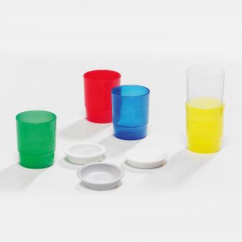 Melipul Becher-Beschriftungsdeckel weiß, 60 Stk.